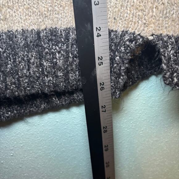 Women's Cozy Casual Black & Beige Colorblock Crew Neck Sweater M - Picture 8 of 9